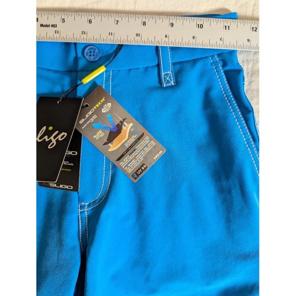 Sligo Golf Shorts Boys Size M Blue SligoTech Performance Tech Shorts‎